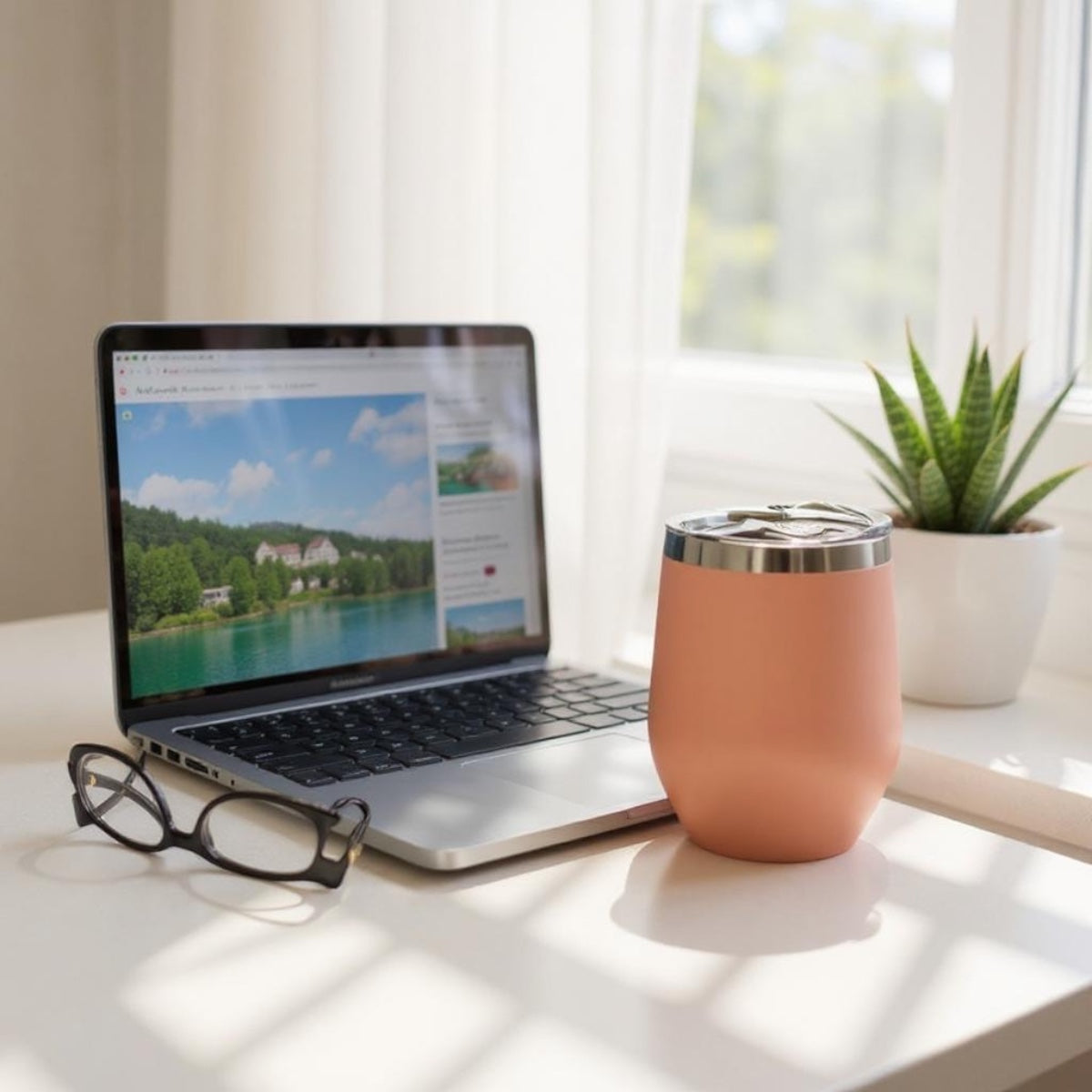 thermal tumbler stainless steel cup for tea or coffee outdoors