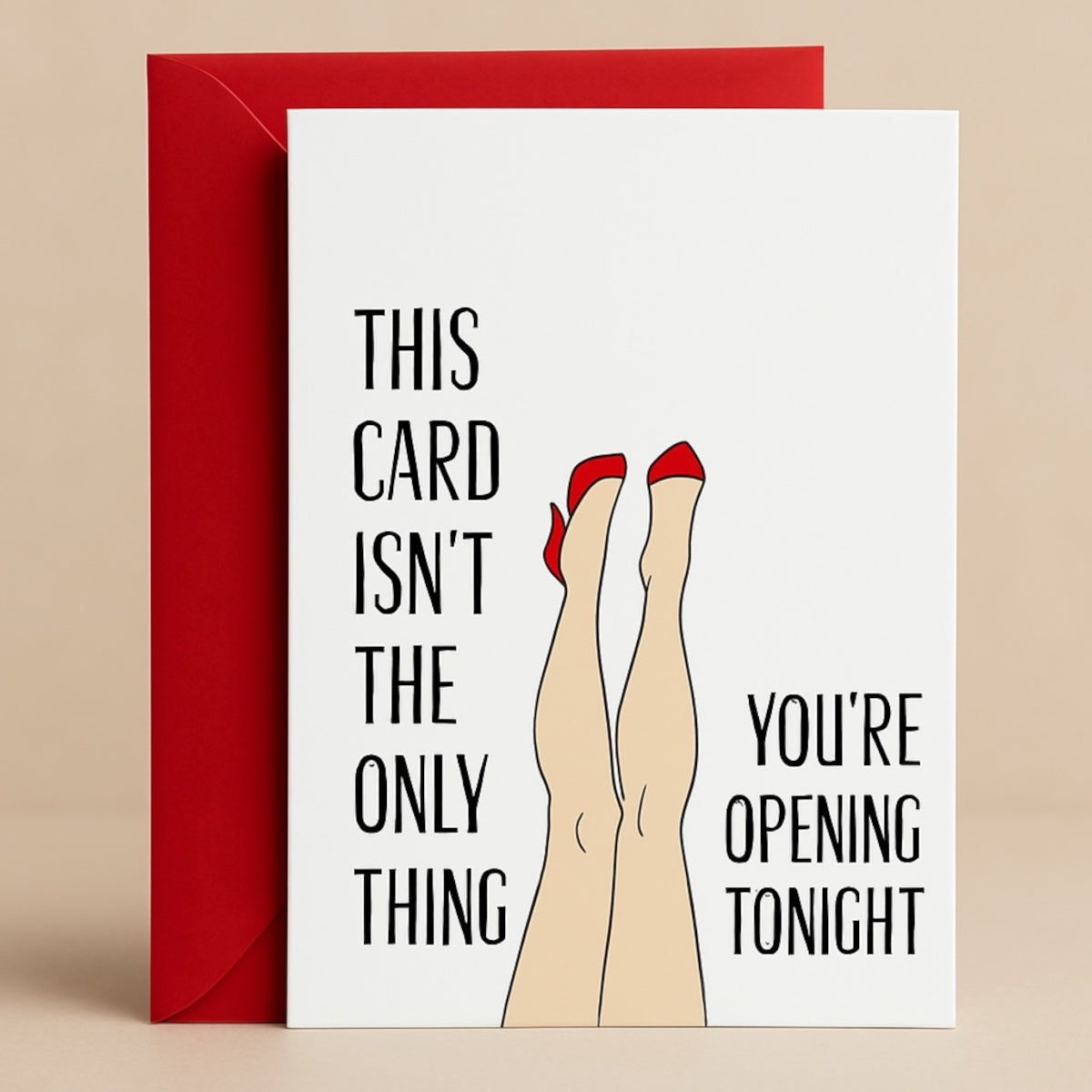 Playful anniversary card- flirty greeting for couples