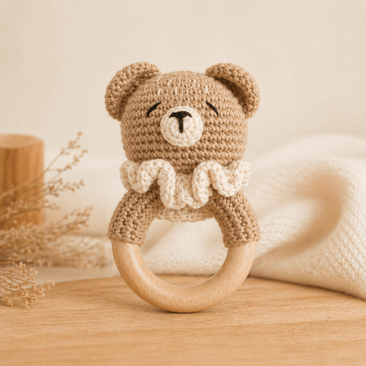 Crochet Animal Baby Rattles | Handmade, Soft & Natural - Wrap With Love
