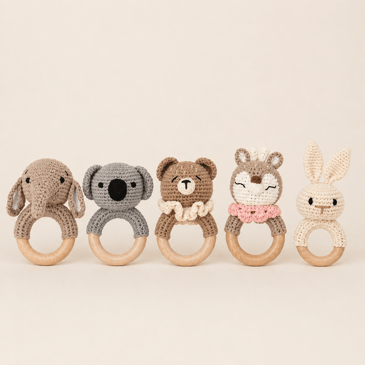 Crochet Animal Baby Rattles | Handmade, Soft & Natural - Wrap With Love