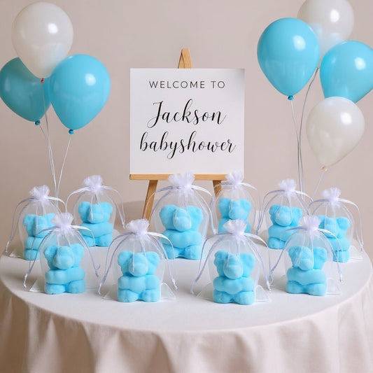 Handmade Teddy Bear Candles | Baby Shower & Birthday Favours - Wrap With Love