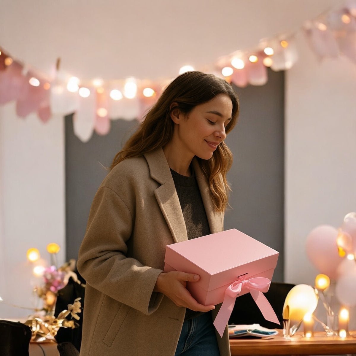 Pink Ribbon Magnetic Gift Box - Wrap With Love