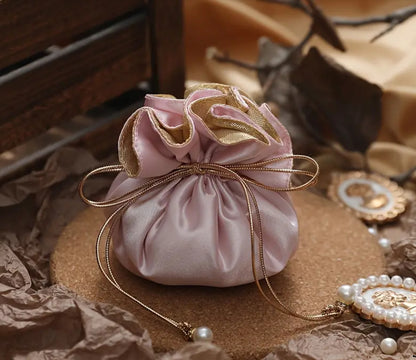 Luxury Satin Drawstring Gift Pouch- Perfect for weddings & Events