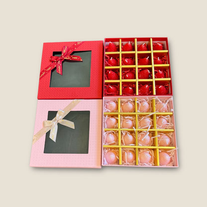 Limited Edition Strawberry Candle Gift Box | Pink & Red Candles (16 pcs)