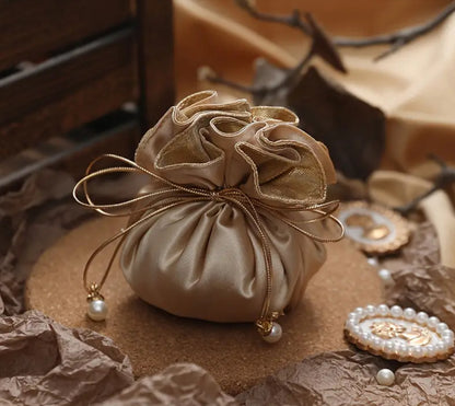 Luxury Satin Drawstring Gift Pouch- Perfect for weddings & Events