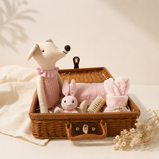 Mouse heirloom baby hamper pink edition — luxury baby girl gift set Australia | Wrap With Love
