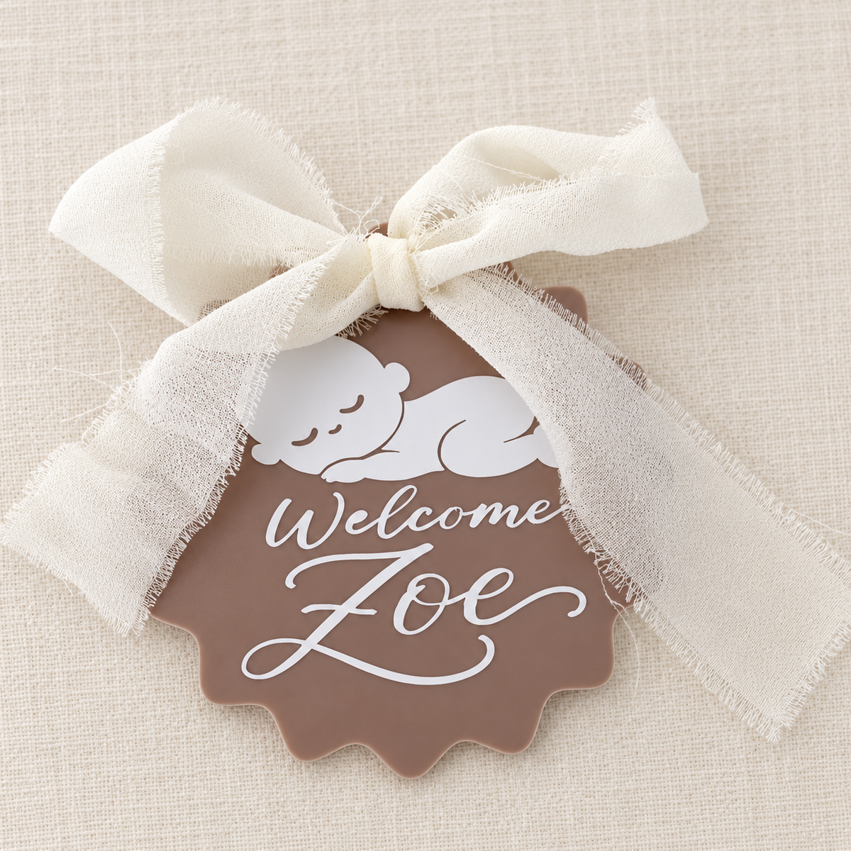 Personalised acrylic baby name tag | Wrap With Love