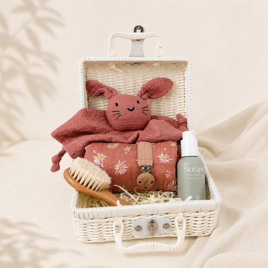 Mini heirloom baby gift set blush daisy edition — luxury newborn gift Australia | Wrap With Love