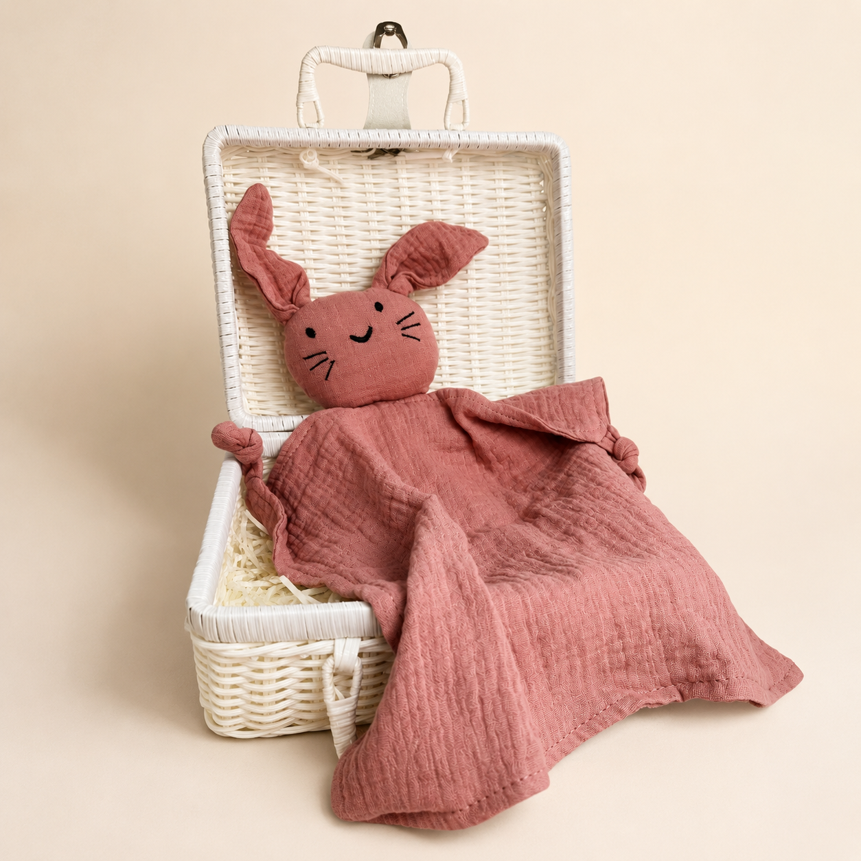 Mini heirloom blush daisy gift set detail — SoKind lotion and soft baby comforter | Wrap With Love