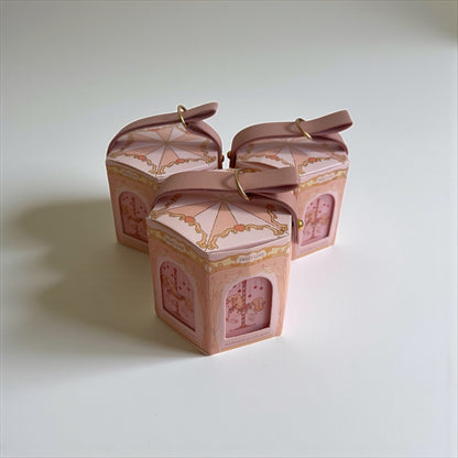 Customizable carousel gift boxes for event favors
