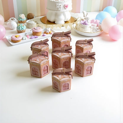 Elegant baby shower favor boxes with ribbons for guest