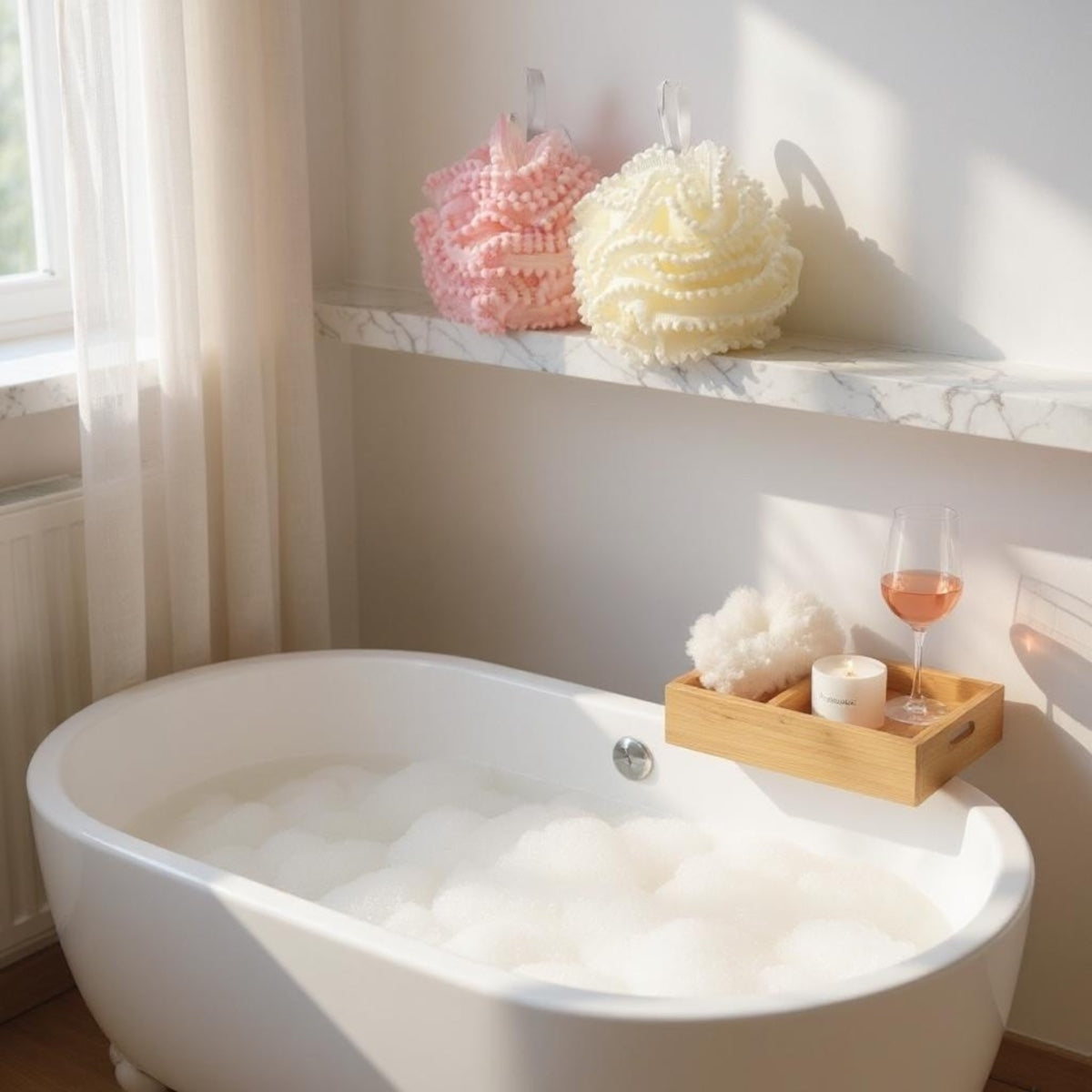 ✨Soft Touch Bath Sponge – Gentle Exfoliating Shower Pouf 🛁