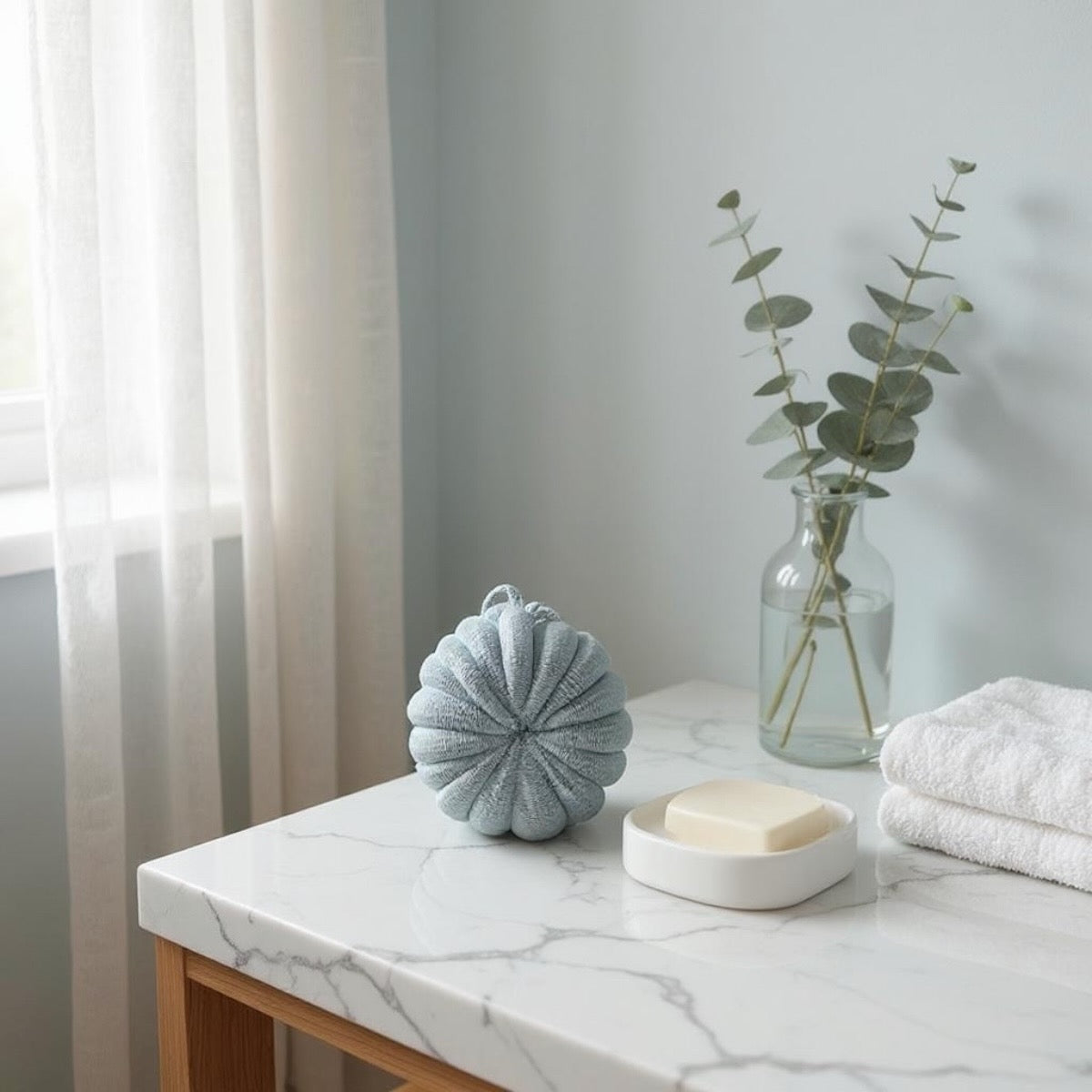 🌸 Soft Shower Body Puff- Gentle exfoliating Bath Sponge