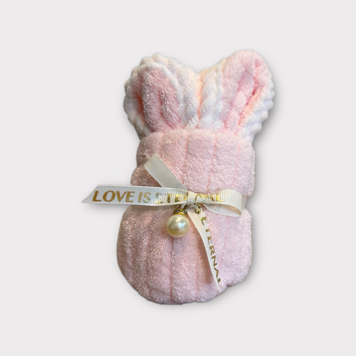 Baby bunny mini towel in blush cotton for newborn care
