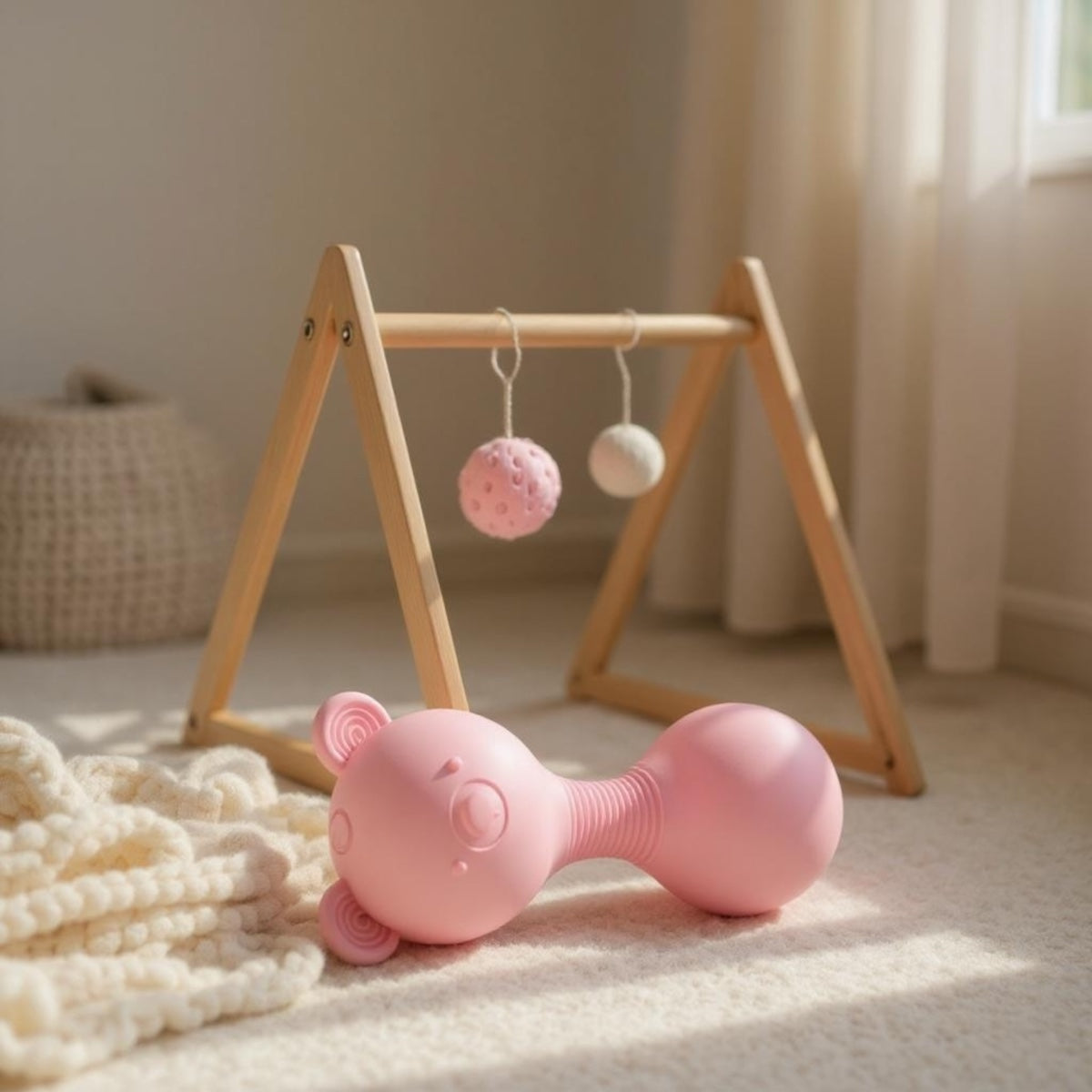 🧸✨ Silicone Bear Rattle – Gentle Sounds & Soft Chews ✨🧸