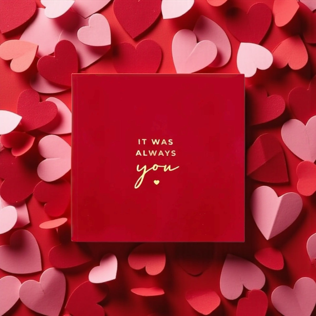 ♥️ Romantic Card – “It Was Always You” Red & Gold Foil