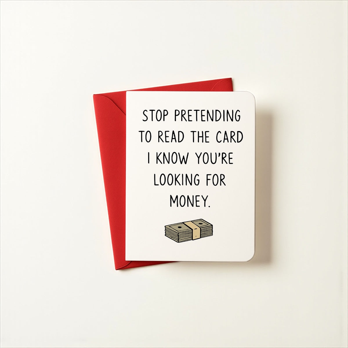 Humorous greeting card for cash gift