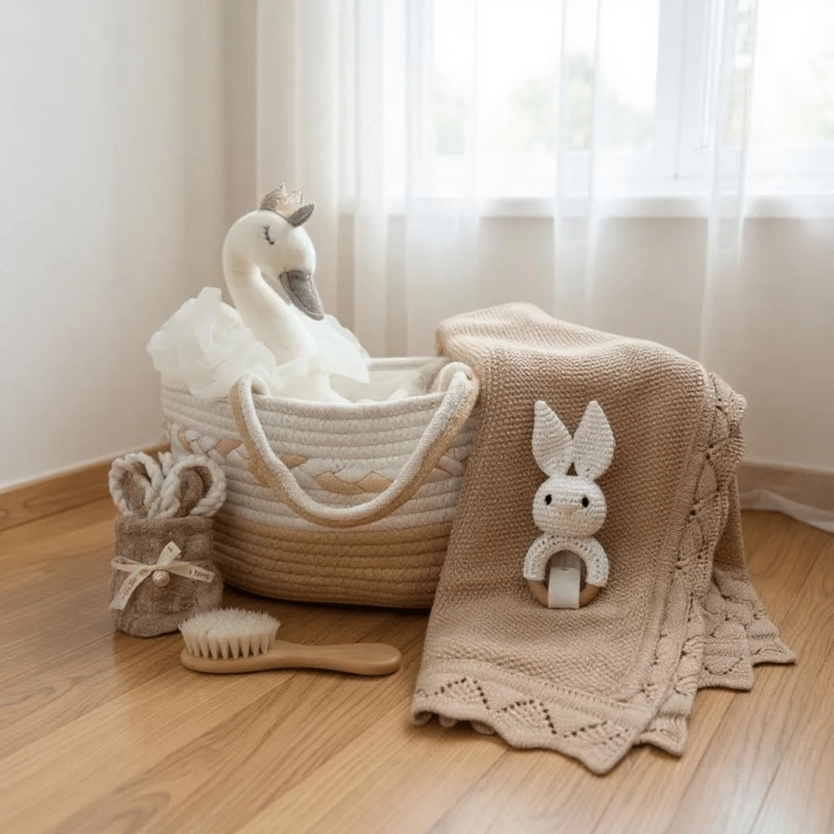🧺✨ Boho Baby Storage Basket – Sweet & Practical Organizer