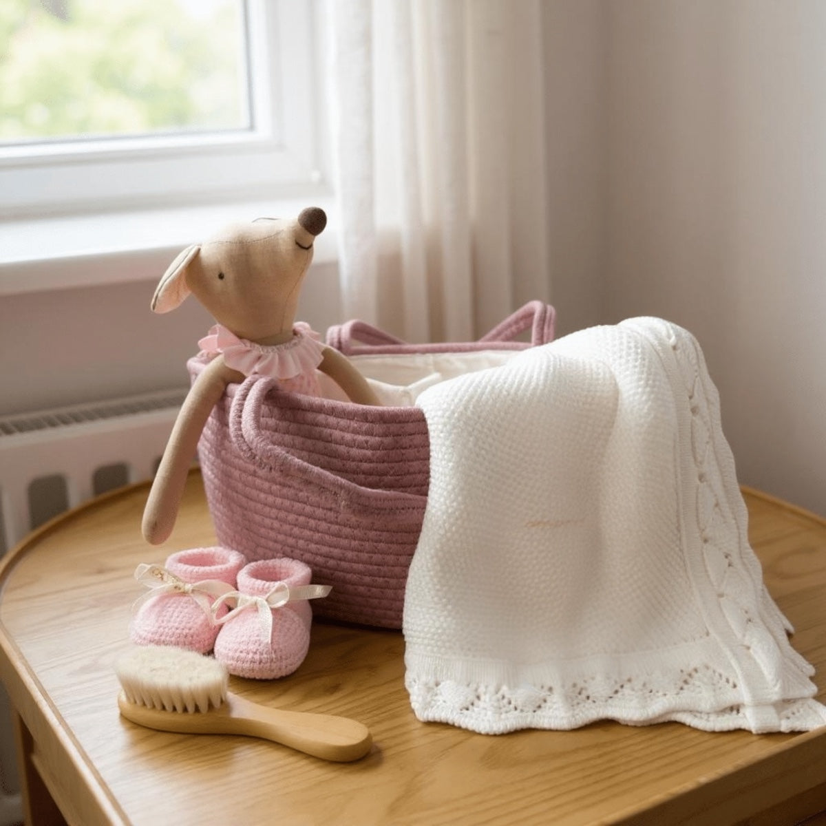 🧺✨ Boho Baby Storage Basket – Sweet & Practical Organizer