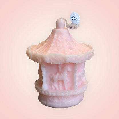 Pink carrousel ideal for a baby shower gift