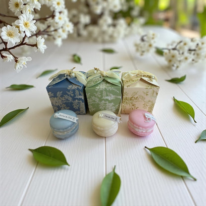Pastel Macaron Candle Favors | Baby Showers & First Birthdays Keepsakes