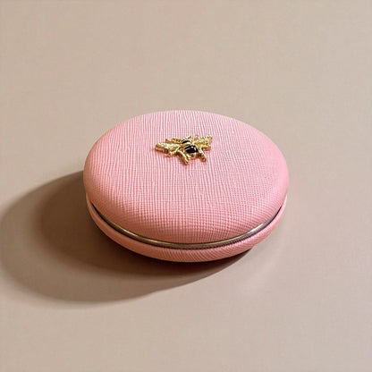 Perfect Dual-Sided Compact Mirror- 1x & 2x Magnification (Bee Emblem)