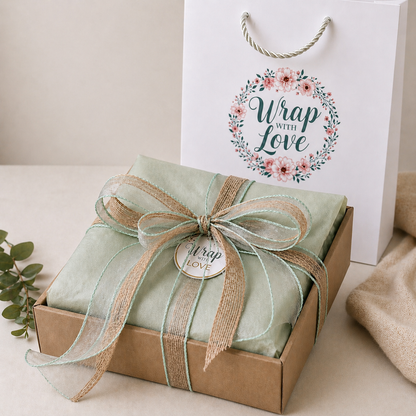 Gift ready baby hamper in box with ribbon and bag neural baby gift set