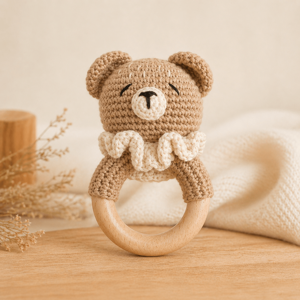 Crochet Animal Baby Rattles | Handmade, Soft & Natural - Wrap With Love