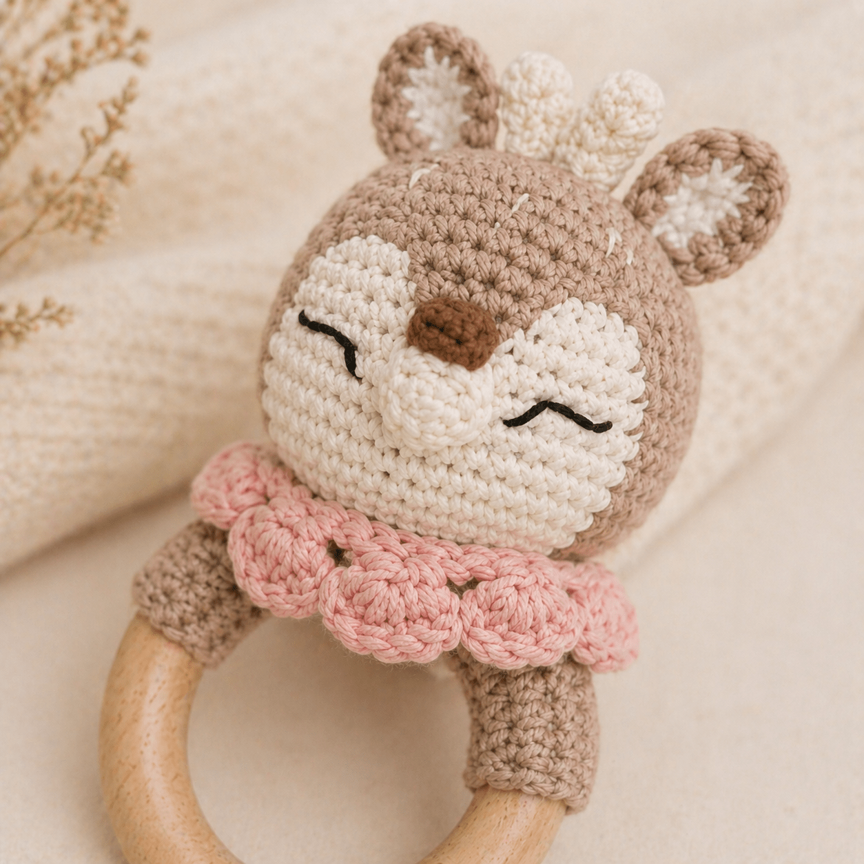 Crochet Animal Baby Rattles | Handmade, Soft & Natural - Wrap With Love