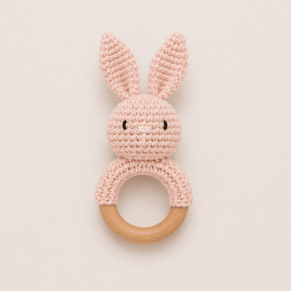Crochet Bunny Rattle | Soft, Natural & Handmade - Wrap With Love