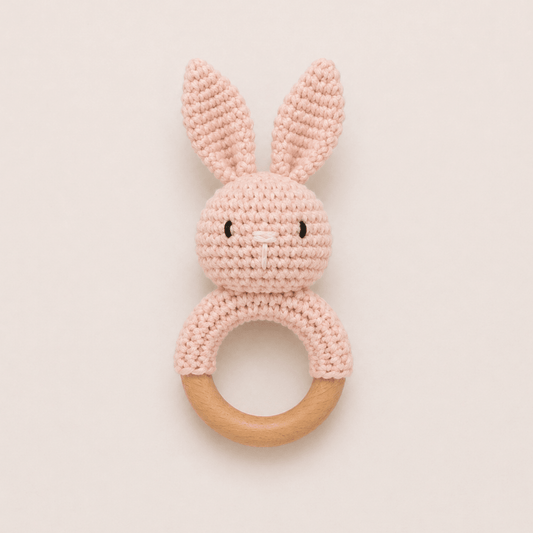 Crochet Bunny Rattle | Soft, Natural & Handmade - Wrap With Love