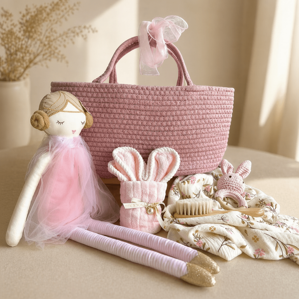 Doll Heirloom Basket | Dusty Rose Edition - Wrap With Love