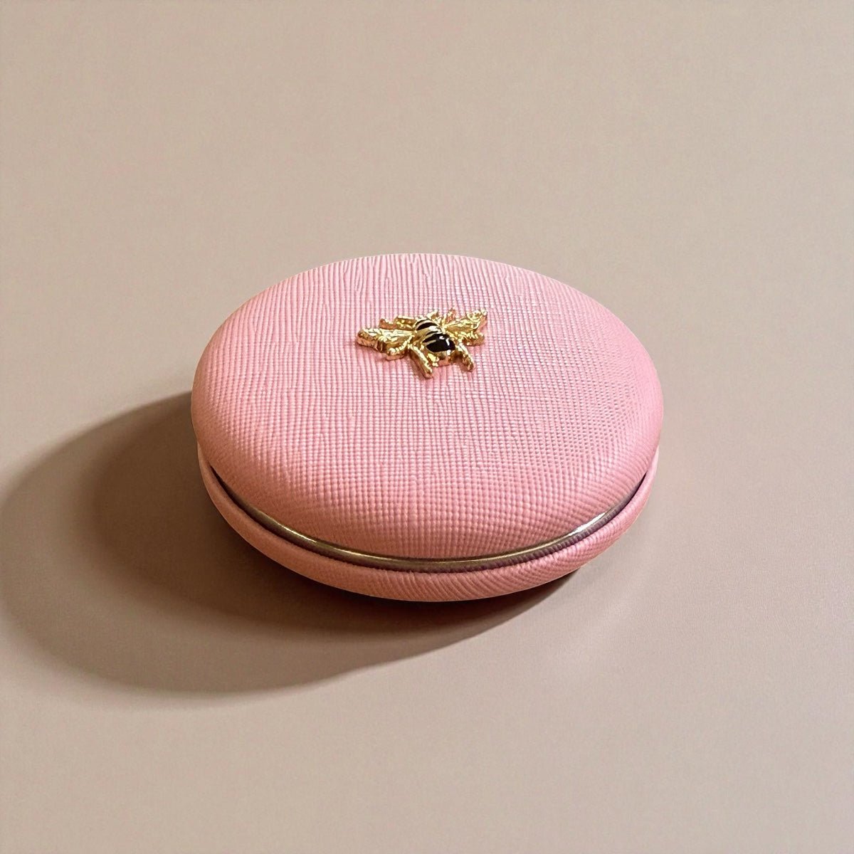 Dual-Sided Compact Mirror with Bee Emblem - Wrap With Love