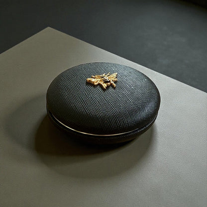 Dual-Sided Compact Mirror with Bee Emblem - Wrap With Love