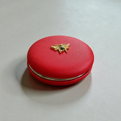 Dual-Sided Compact Mirror with Bee Emblem - Wrap With Love