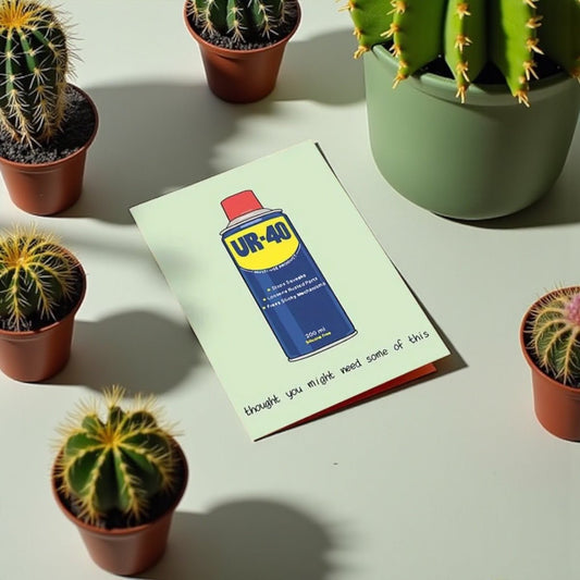 Funny 40th Birthday Card – UR-40 (WD-40 Parody) - Wrap With Love