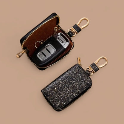sparkly keychain wallet pouch with zipper to hold card keys-Wrap With Love