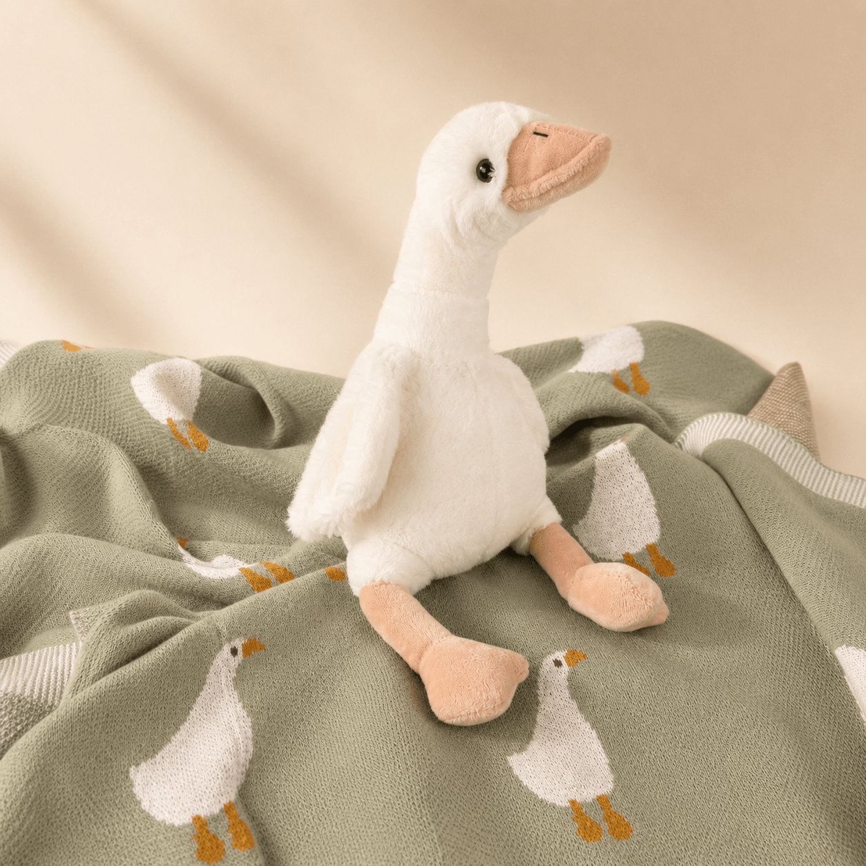 Goose Gift Set | Organic Baby Blanket & Goose Plush Toy - Wrap With Love