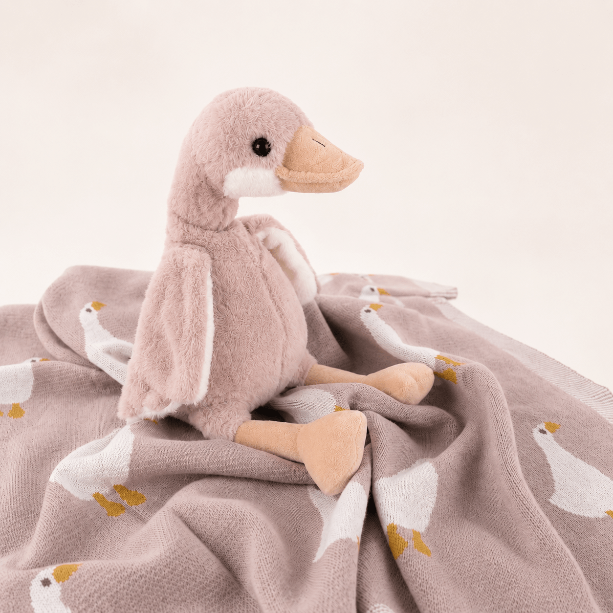 Goose Gift Set | Organic Baby Blanket & Goose Plush Toy - Wrap With Love