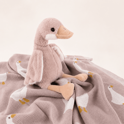 Goose Gift Set | Organic Baby Blanket & Goose Plush Toy - Wrap With Love