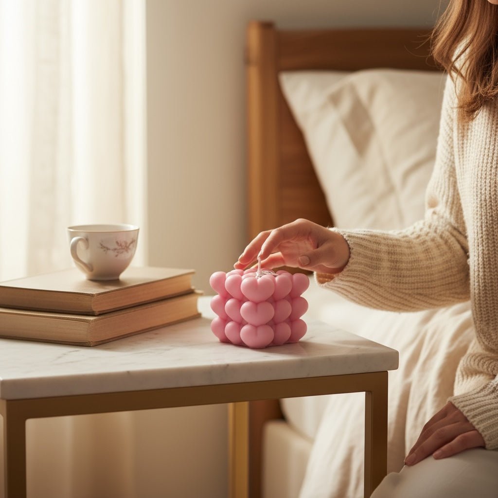 Heart-Shaped Decorative Candles - Wrap With Love