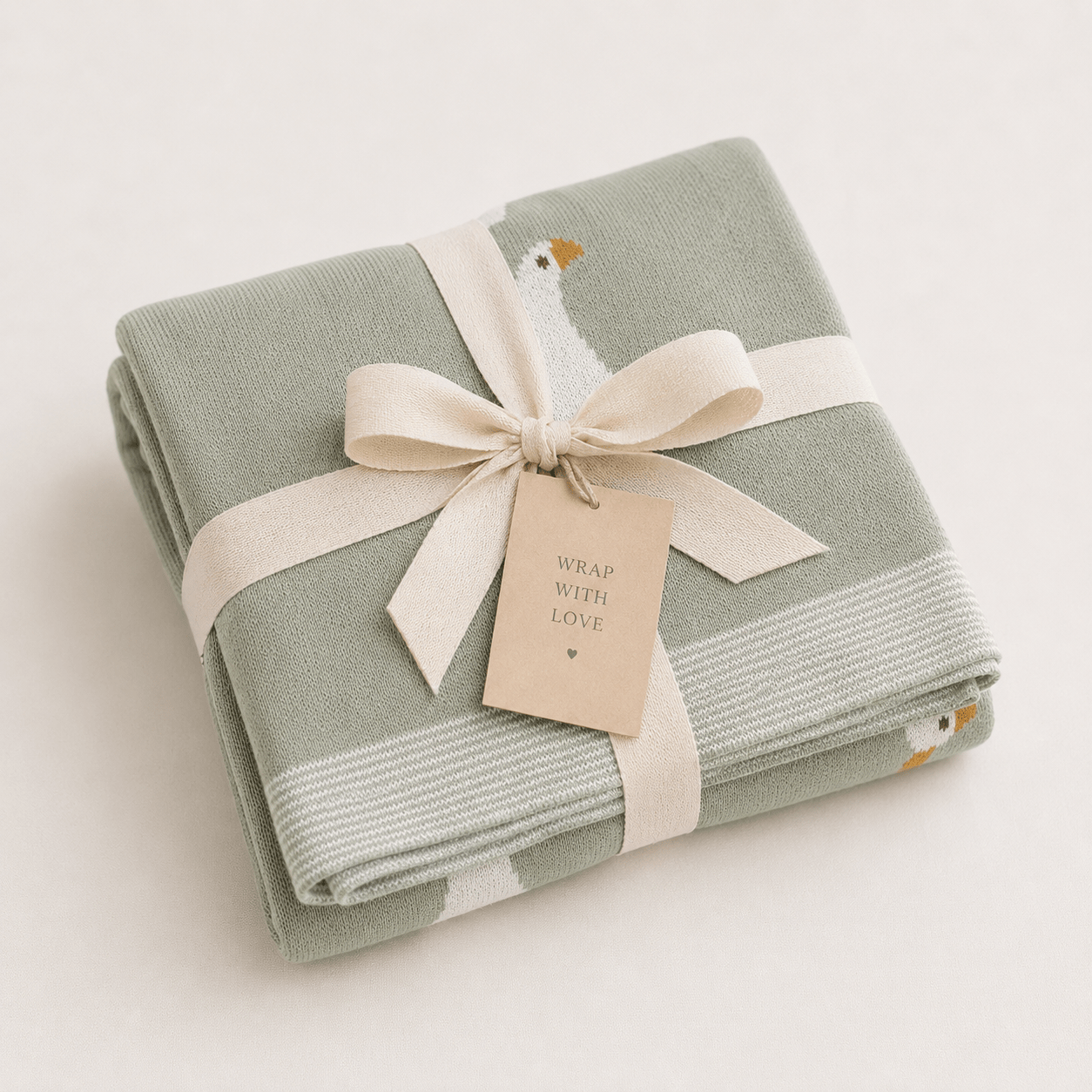 Knitted Baby Blanket | Organic Cotton | Goose & Rainbow - Wrap With Love