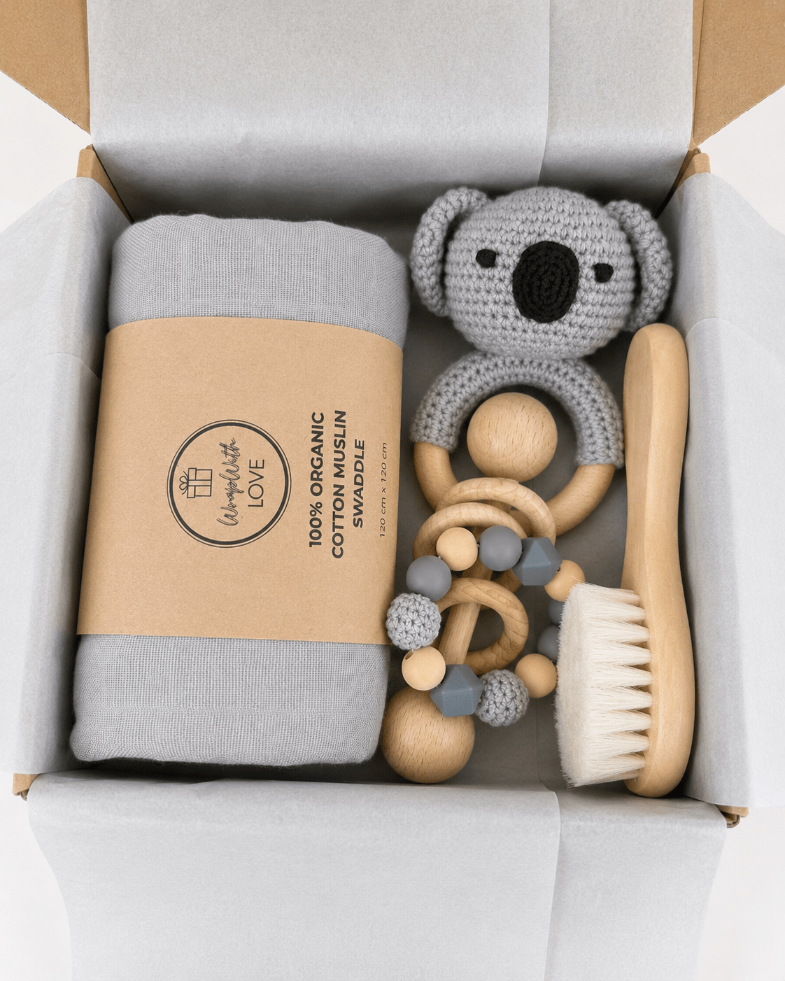 Koala Baby Gift Box | Organic Muslin Swaddle Gift Set - Wrap With Love