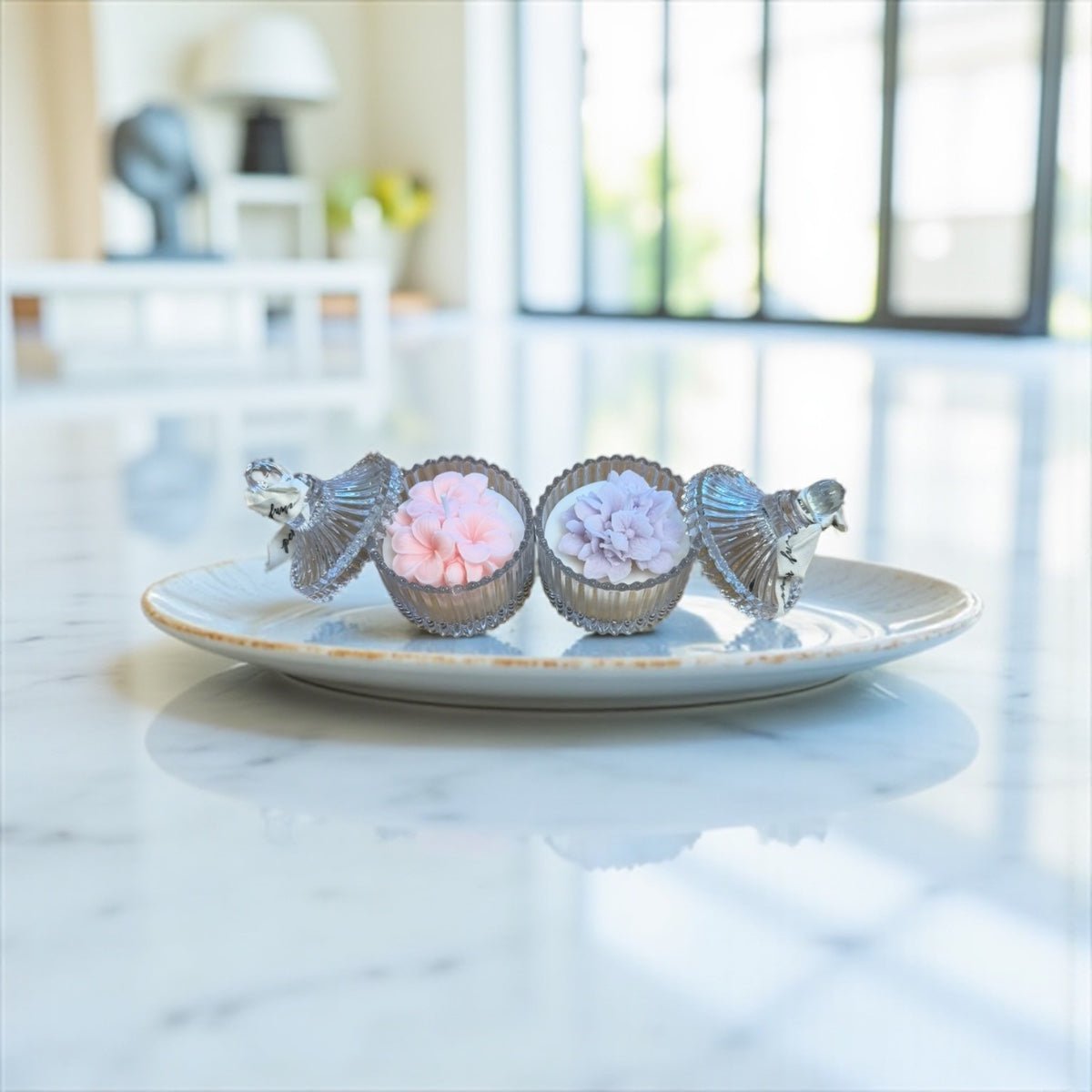 Luxury Floral Glass Jar Candles - Wrap With Love