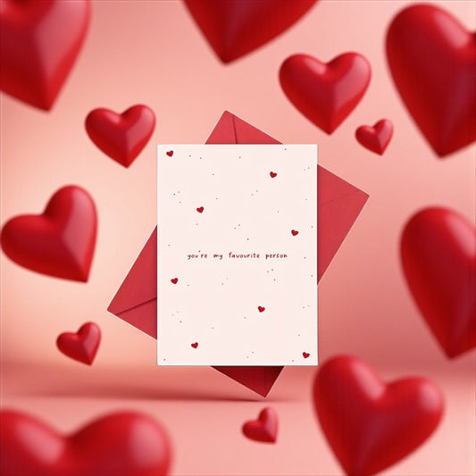 Minimalist Love Card – You're My Favourite Person - Wrap With Love