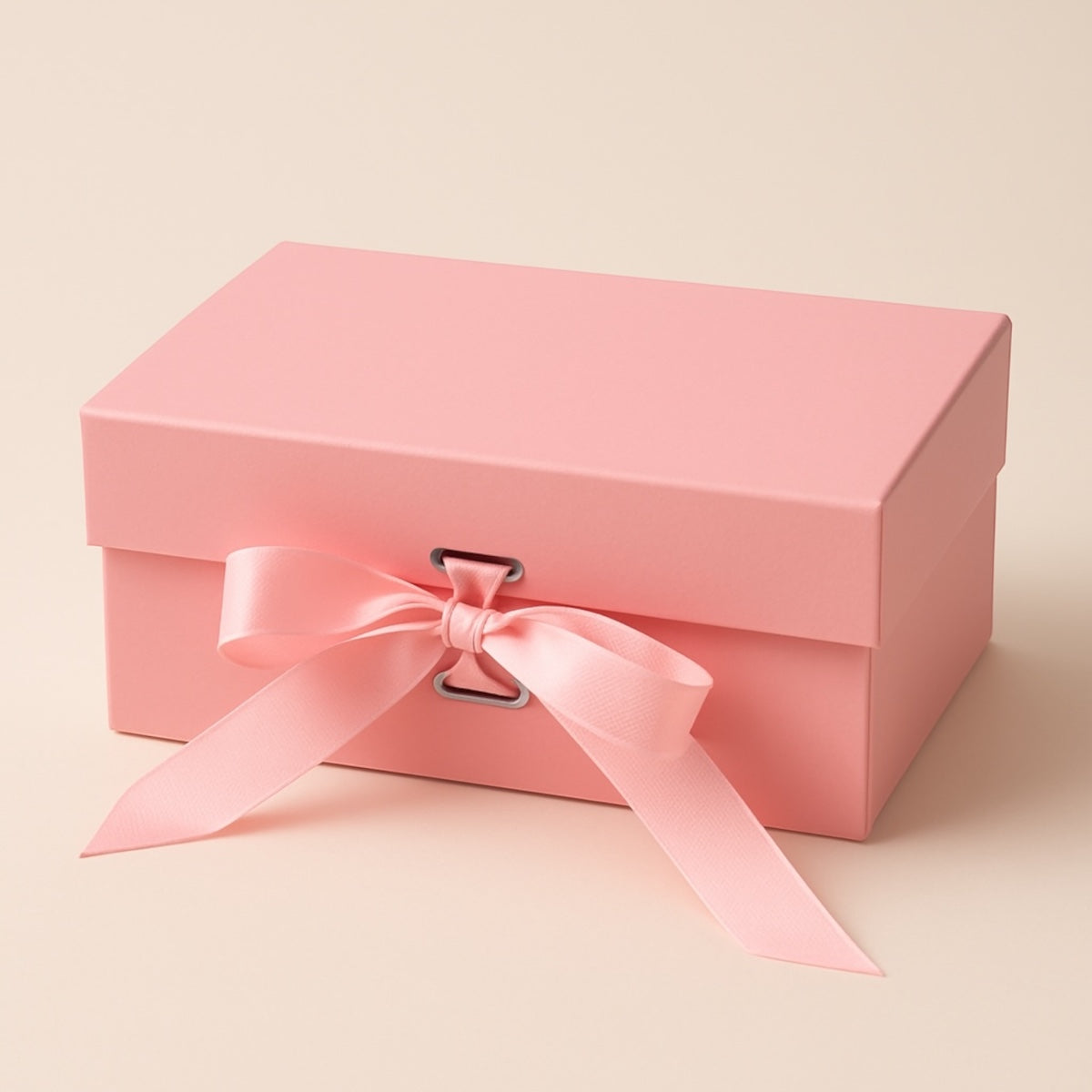 Pink magnetic gift box with ribbon and shredded filler | Wrap With Love