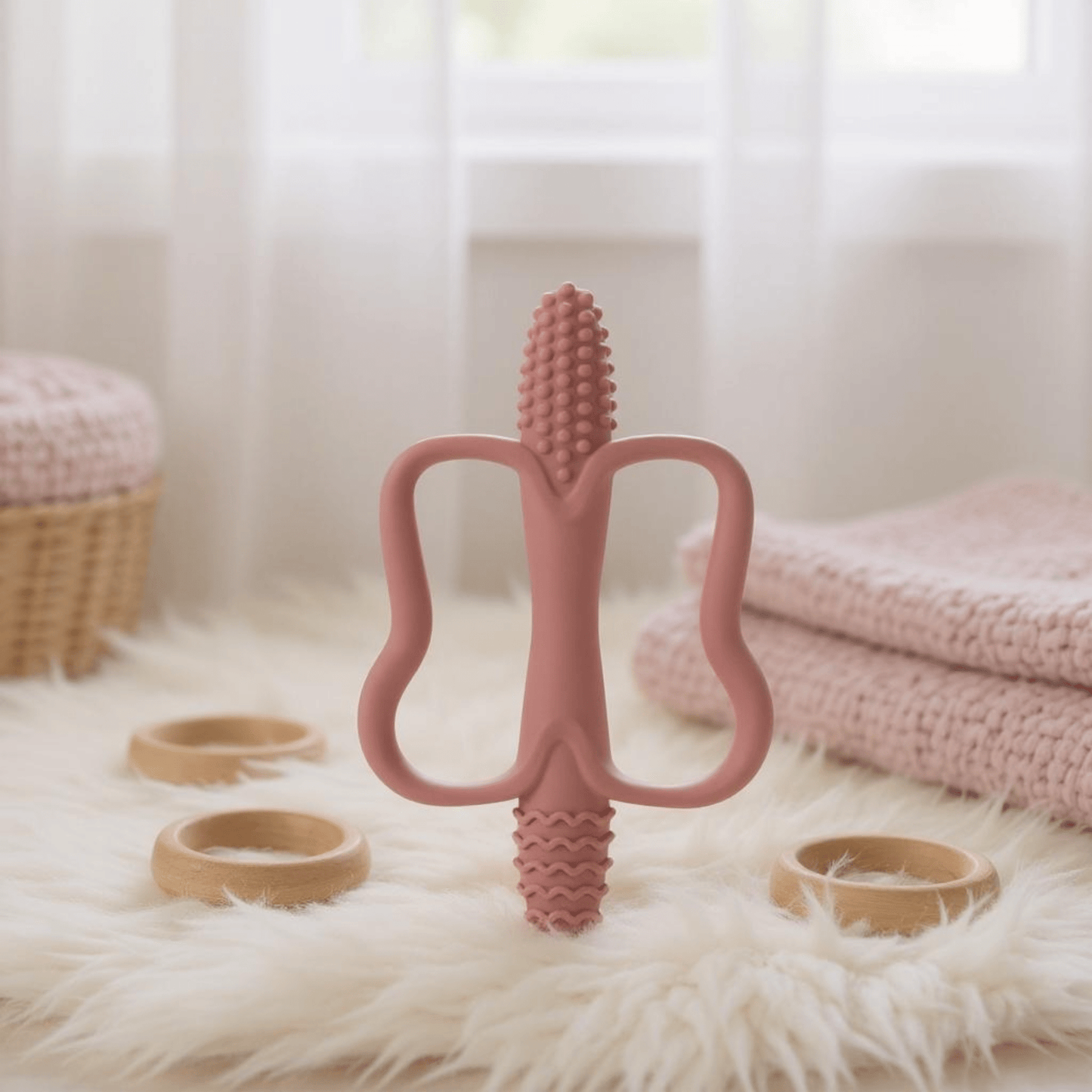 Silicone Corn Teether | BPA-Free Easy Grip Baby Teething Toy - Wrap With Love