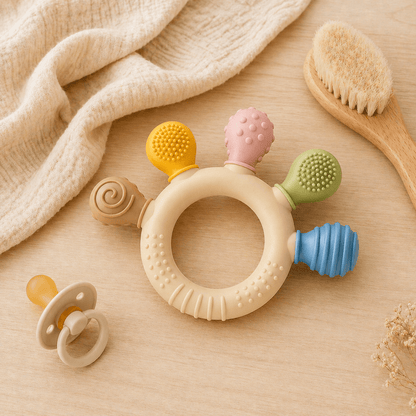 Silicone Sensory Teething Ring | Pastel Edition - Wrap With Love
