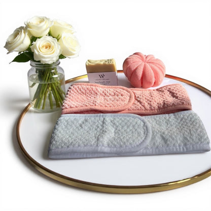 Soft towel skincare headband in white | Wrap With Love