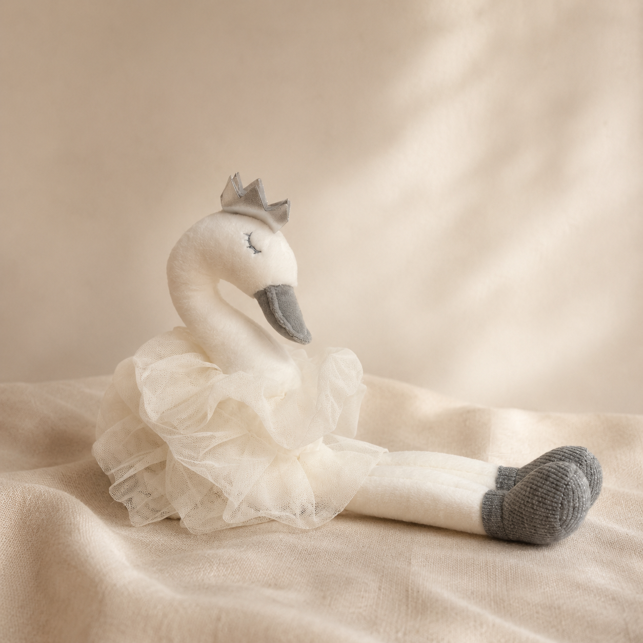 Swan heirloom suitcase ivory open showing organic swaddle and baby essentials | Wrap With Love